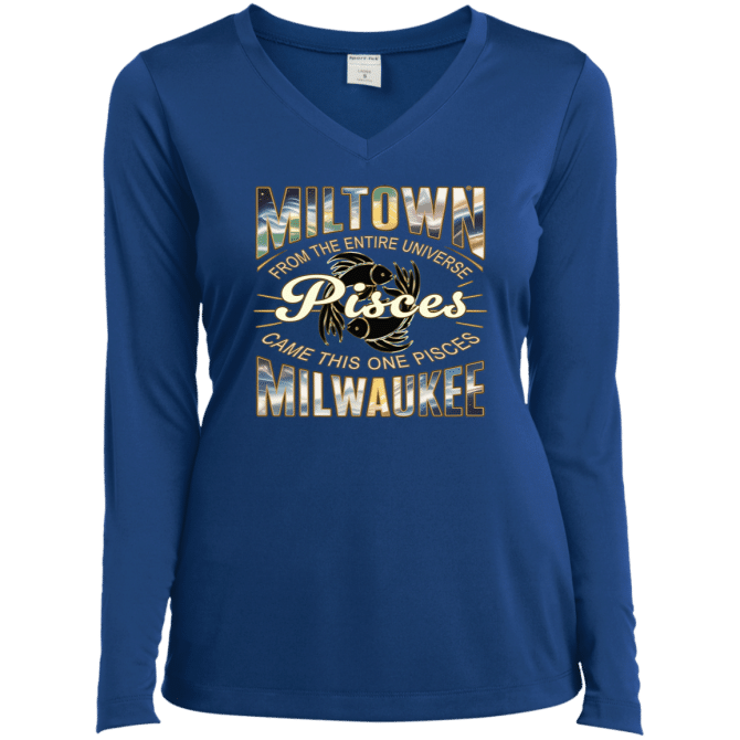 Pisces Miltown Universe - Ladies LgSl V-Neck - Image 6