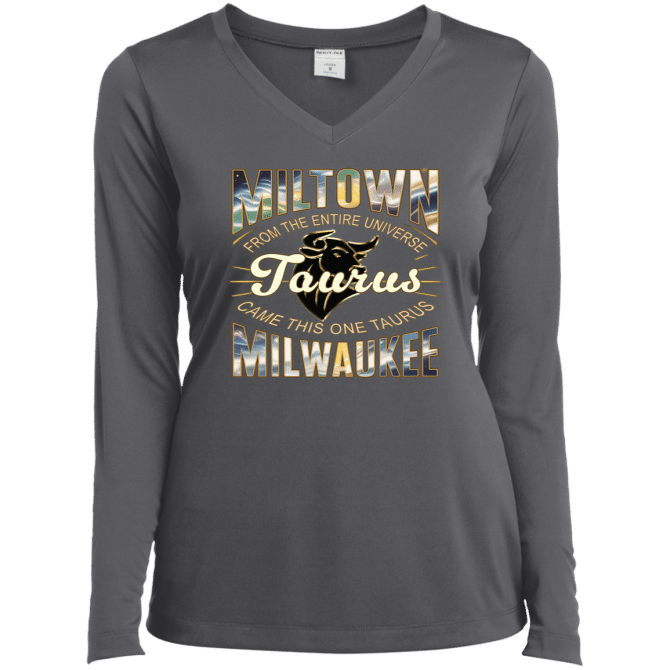 Taurus Miltown Universe - Ladies LgSl V-Neck - Image 5