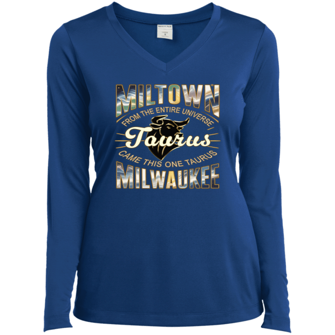 Taurus Miltown Universe - Ladies LgSl V-Neck - Image 6