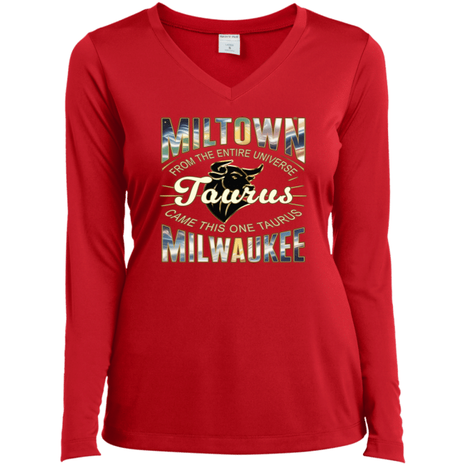 Taurus Miltown Universe - Ladies LgSl V-Neck - Image 4