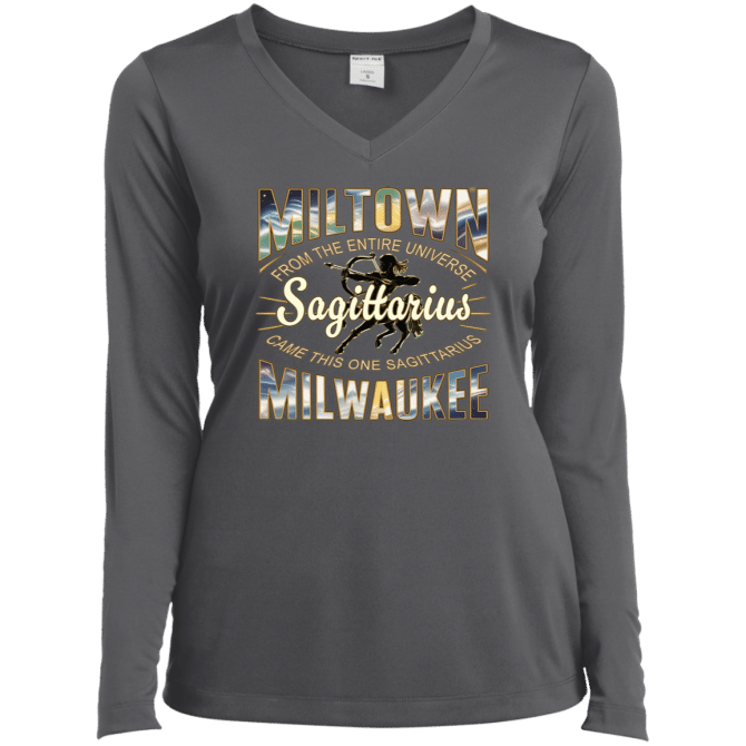 Sagittarius Miltown Universe - Ladies LgSl V-Neck - Image 5