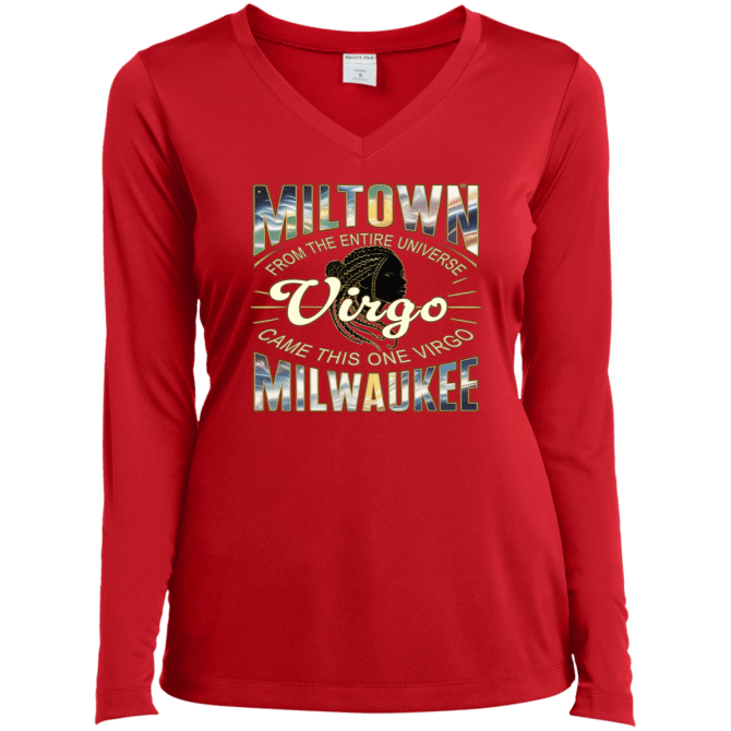 Virgo Miltown Universe - Ladies LgSl V-Neck - Image 4