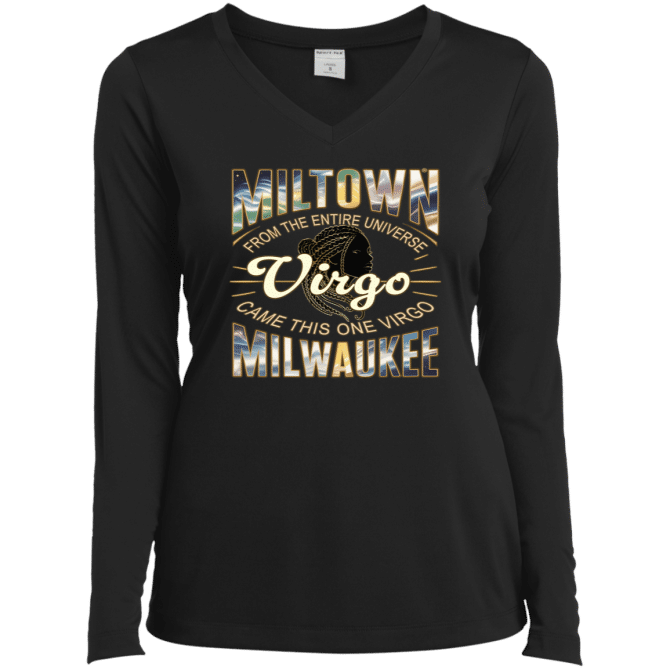 Virgo Miltown Universe - Ladies LgSl V-Neck - Image 2