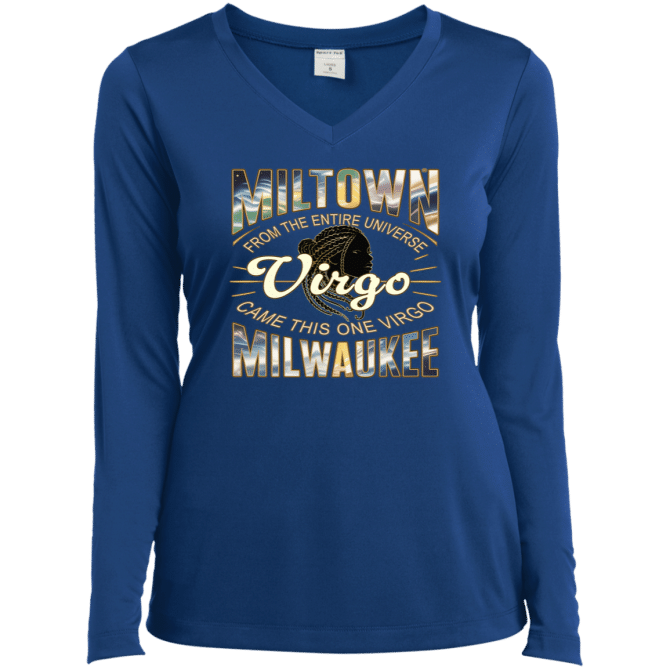 Virgo Miltown Universe - Ladies LgSl V-Neck - Image 6