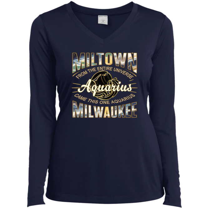 Aquarius Miltown Universe - Ladies LgSl V-Neck - Image 3