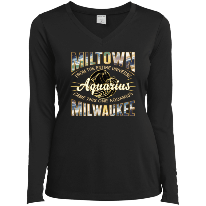 Aquarius Miltown Universe - Ladies LgSl V-Neck - Image 2