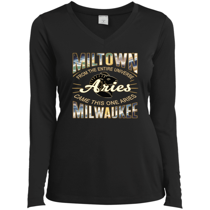 Aries Miltown Universe - Ladies LgSl V-Neck - Image 2