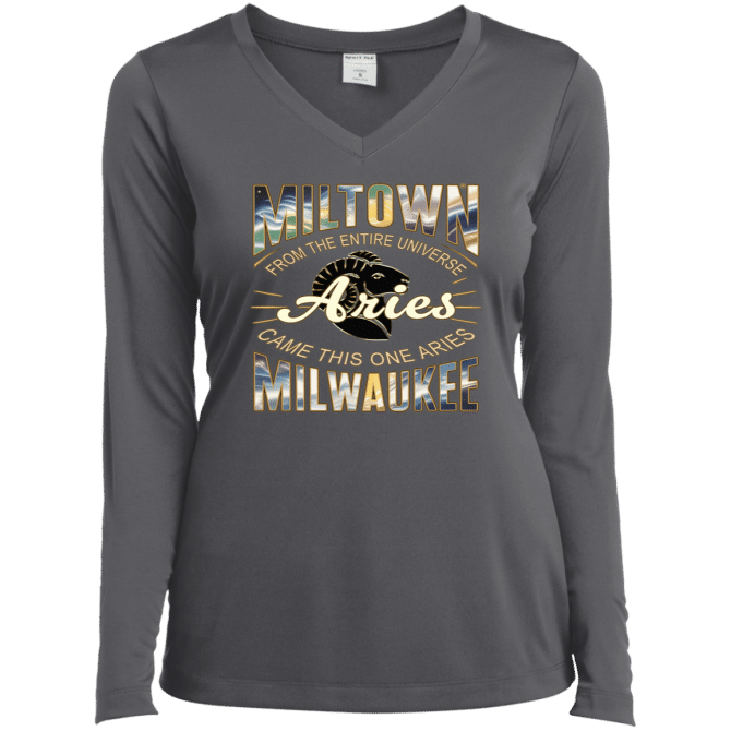 Aries Miltown Universe - Ladies LgSl V-Neck - Image 5