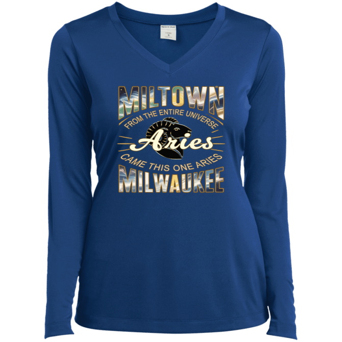 Aries Miltown Universe - Ladies LgSl V-Neck - Image 6