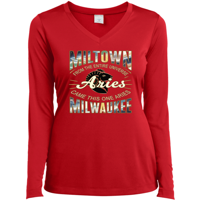 Aries Miltown Universe - Ladies LgSl V-Neck - Image 4