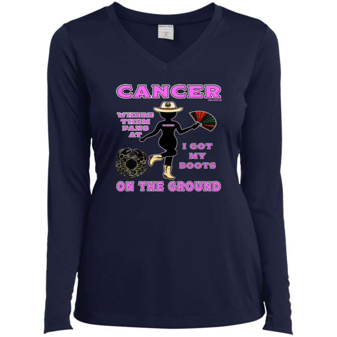 Cancer Boots On The Ground - Ladies LgSl V-Neck - Image 3