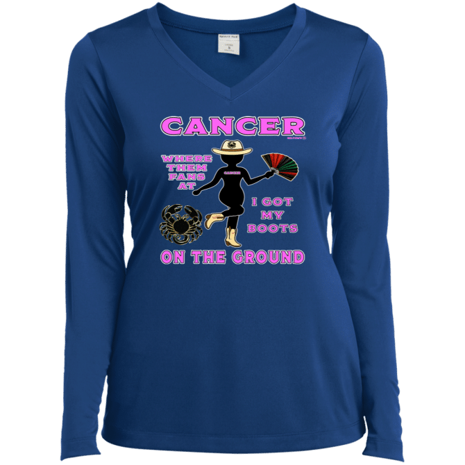 Cancer Boots On The Ground - Ladies LgSl V-Neck - Image 6