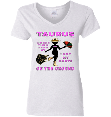 Taurus Boots On The Ground - Ladies'  V-Neck