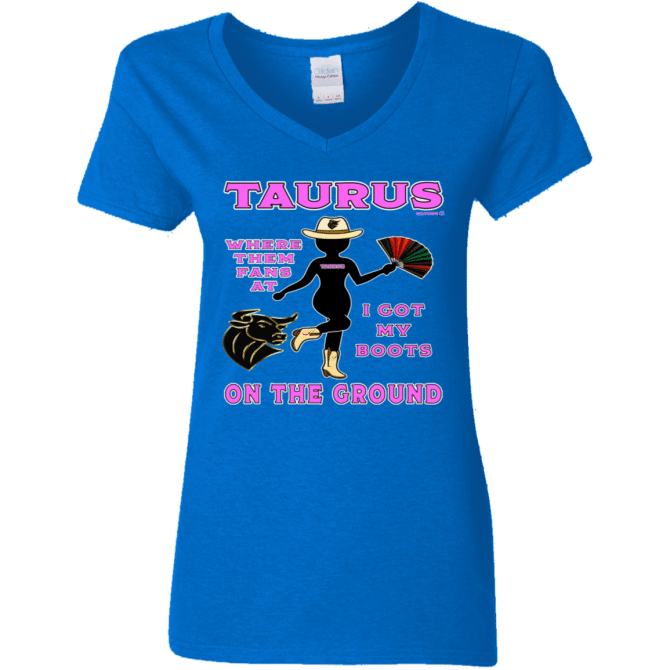 Taurus Boots On The Ground - Ladies'  V-Neck - Image 6