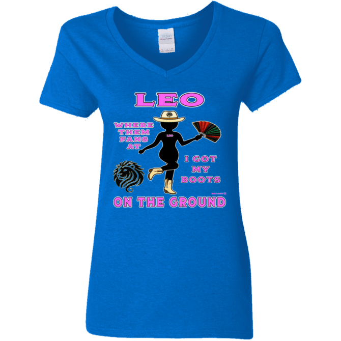 Leo Boots On The Ground - Ladies'  V-Neck - Image 6