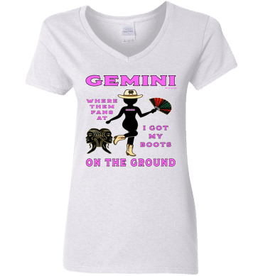Gemini Boots On The Ground - Ladies'  V-Neck