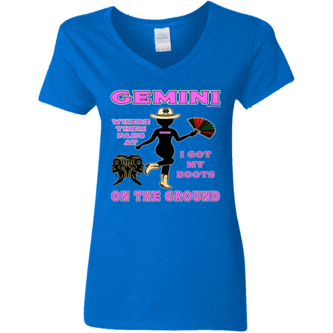Gemini Boots On The Ground - Ladies'  V-Neck - Image 6