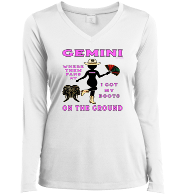 Gemini Boots On The Ground - Ladies LgSl V-Neck