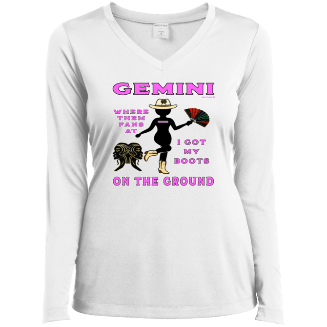 Gemini Boots On The Ground - Ladies LgSl V-Neck