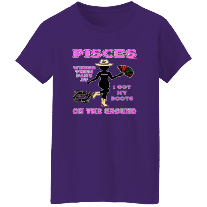Pisces Boots On The Ground - Ladies'  T-Shirt - Image 6