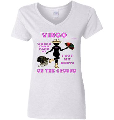 Virgo Boots On The Ground - Ladies'  V-Neck