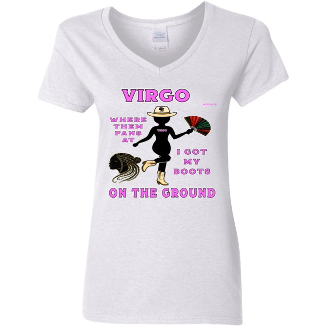 Virgo Boots On The Ground - Ladies'  V-Neck