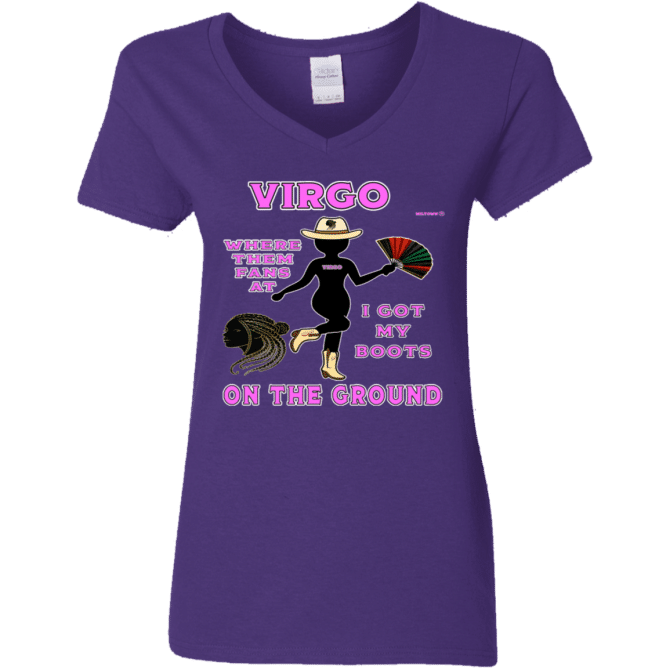 Virgo Boots On The Ground - Ladies'  V-Neck - Image 4