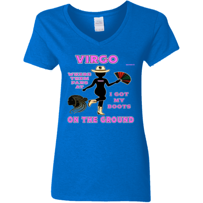 Virgo Boots On The Ground - Ladies'  V-Neck - Image 6