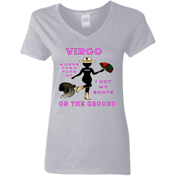 Virgo Boots On The Ground - Ladies'  V-Neck - Image 7