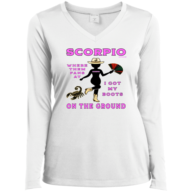 Scorpio Boots On The Ground - Ladies LgSl V-Neck