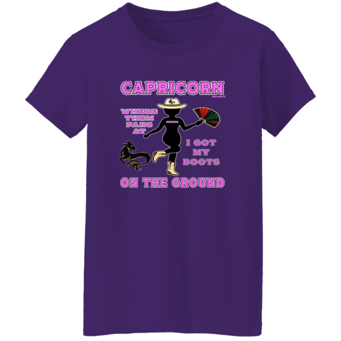 Capricorn Boots On The Ground - Ladies'  T-Shirt - Image 6