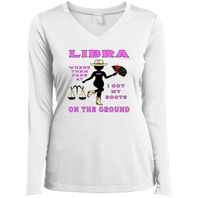 Libra Boots On The Ground - Ladies LgSl V-Neck