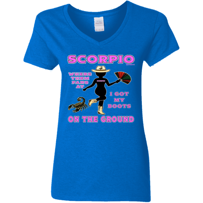 Scorpio Boots On The Ground - Ladies'  V-Neck - Image 6