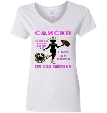 Cancer Boots On The Ground - Ladies'  V-Neck