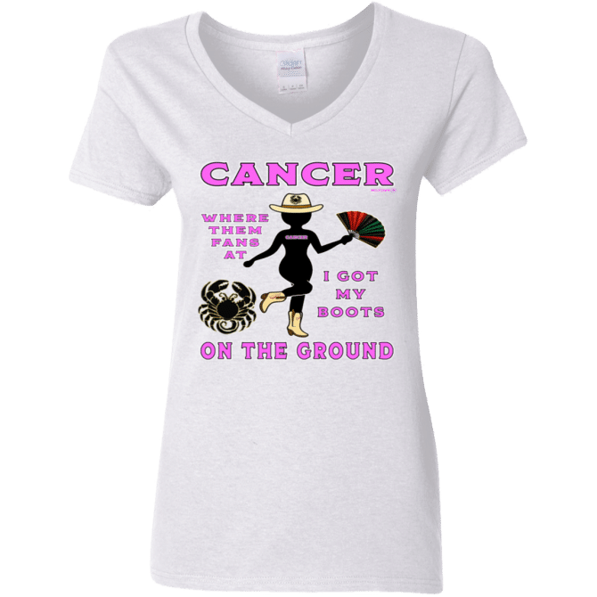 Cancer Boots On The Ground - Ladies'  V-Neck
