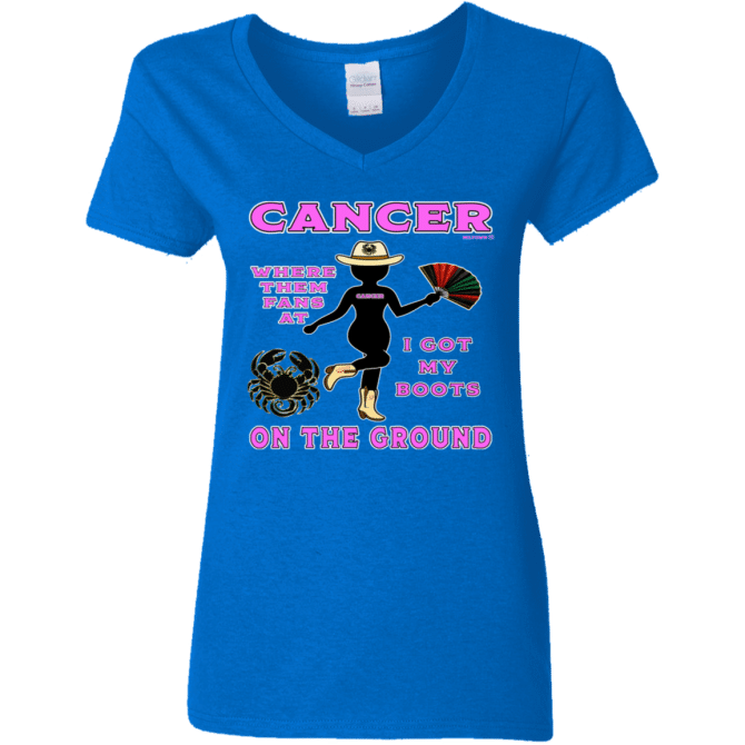 Cancer Boots On The Ground - Ladies'  V-Neck - Image 6