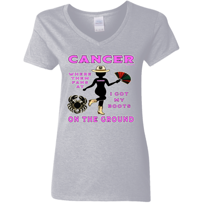 Cancer Boots On The Ground - Ladies'  V-Neck - Image 7