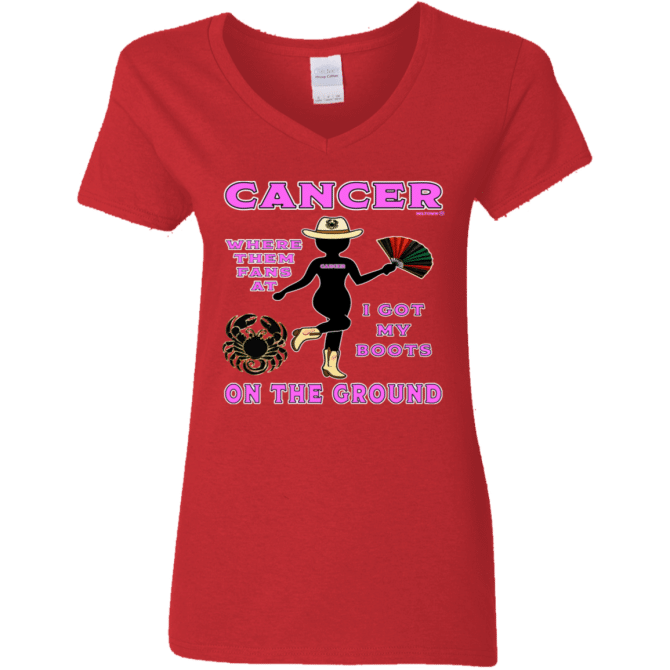 Cancer Boots On The Ground - Ladies'  V-Neck - Image 5