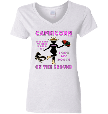 Capricorn Boots On The Ground - Ladies'  V-Neck