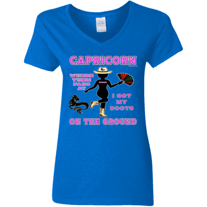 Capricorn Boots On The Ground - Ladies'  V-Neck - Image 6