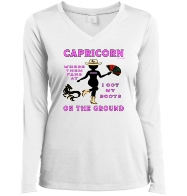 Capricorn Boots On The Ground - Ladies LgSl V-Neck