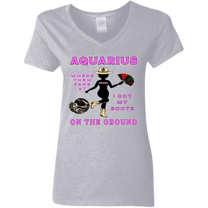 Aquarius Boots On The Ground - Ladies'  V-Neck - Image 7