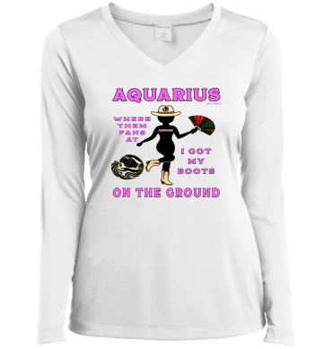 Aquarius Boots On The Ground - Ladies LgSl V-Neck