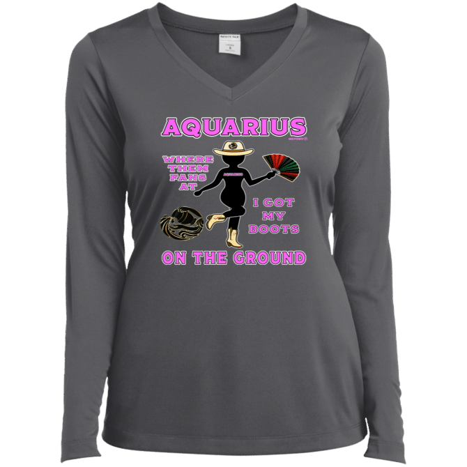 Aquarius Boots On The Ground - Ladies LgSl V-Neck - Image 5