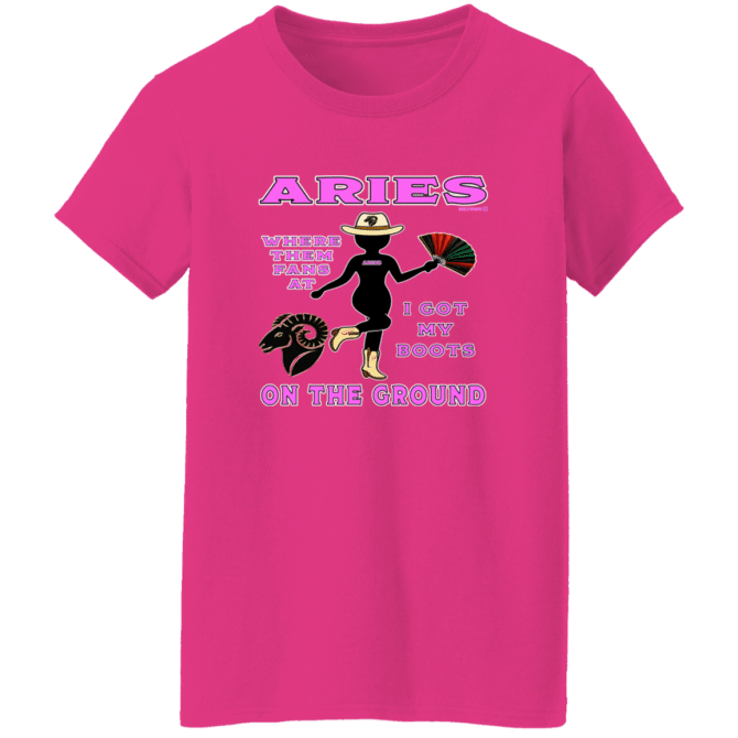 Aries Boots On The Ground - Ladies'  T-Shirt - Image 3