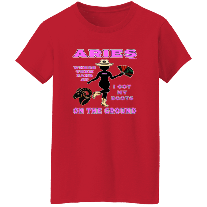 Aries Boots On The Ground - Ladies'  T-Shirt - Image 7