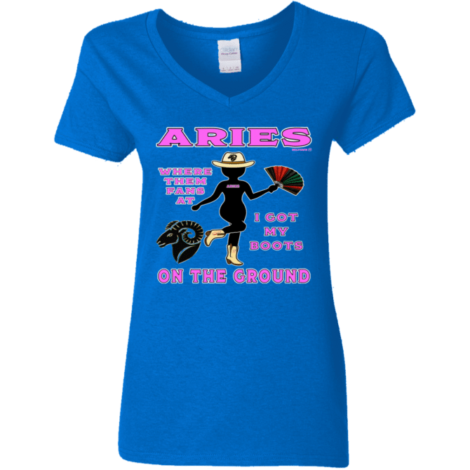 Aries Boots On The Ground - Ladies'  V-Neck - Image 6