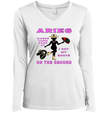 Aries Boots On The Ground - Ladies LgSl V-Neck