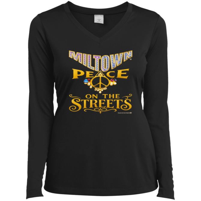 Miltown Peace On The Streets  -  Ladies LgSl V-Neck - Image 2