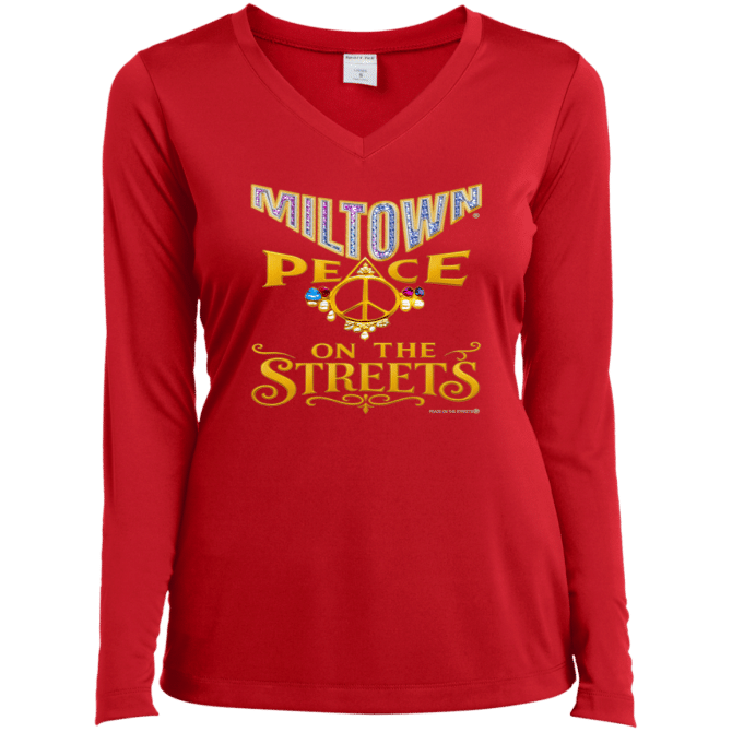 Miltown Peace On The Streets  -  Ladies LgSl V-Neck - Image 4